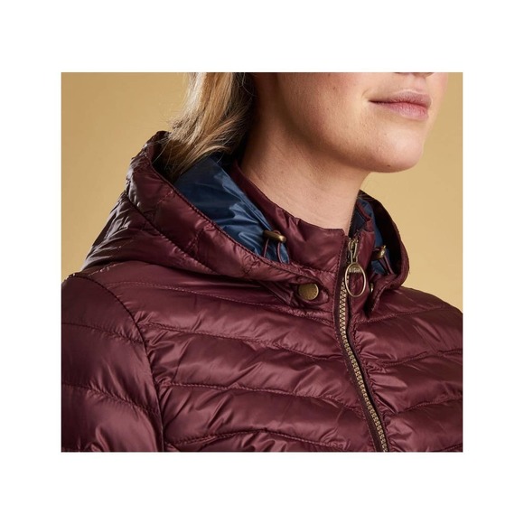 BARBOUR Ailith Berry Pink Gold Quilt Vegan Sustainable Puffer Jacket Size 4 - Picture 13 of 13